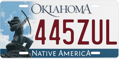 OK license plate 445ZUL