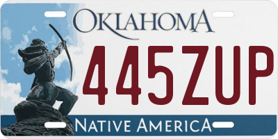OK license plate 445ZUP