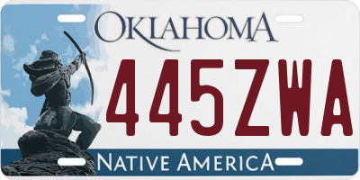 OK license plate 445ZWA