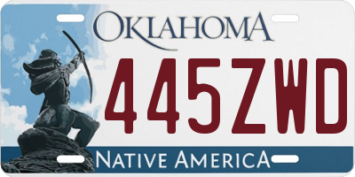 OK license plate 445ZWD