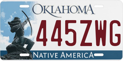 OK license plate 445ZWG