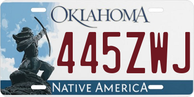 OK license plate 445ZWJ