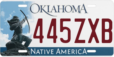 OK license plate 445ZXB