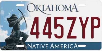 OK license plate 445ZYP