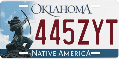 OK license plate 445ZYT