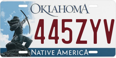 OK license plate 445ZYV