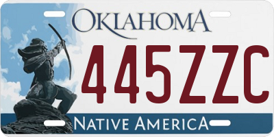 OK license plate 445ZZC