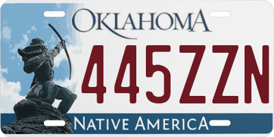 OK license plate 445ZZN