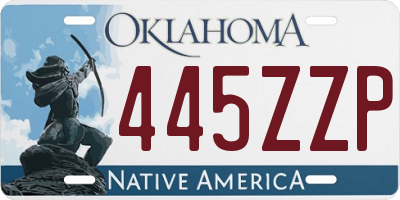 OK license plate 445ZZP