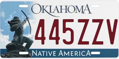 OK license plate 445ZZV