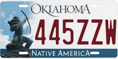 OK license plate 445ZZW