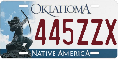 OK license plate 445ZZX