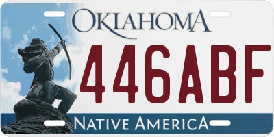 OK license plate 446ABF