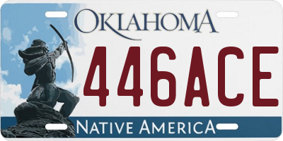 OK license plate 446ACE