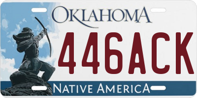 OK license plate 446ACK