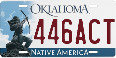OK license plate 446ACT