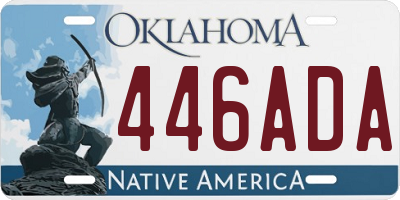 OK license plate 446ADA