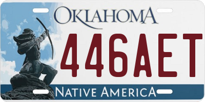 OK license plate 446AET