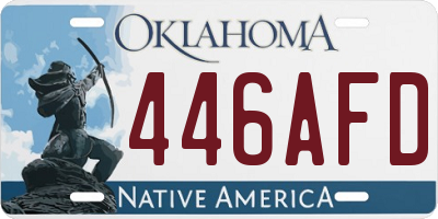 OK license plate 446AFD