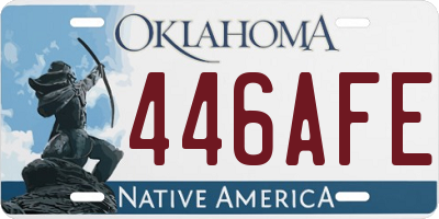 OK license plate 446AFE