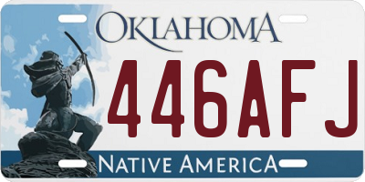 OK license plate 446AFJ