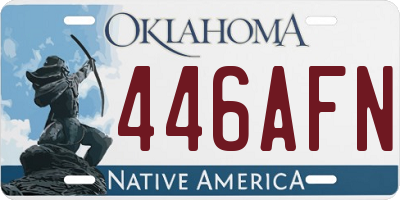 OK license plate 446AFN