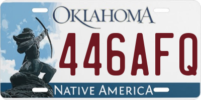 OK license plate 446AFQ