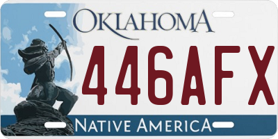 OK license plate 446AFX