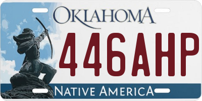 OK license plate 446AHP