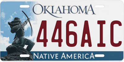 OK license plate 446AIC