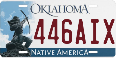 OK license plate 446AIX