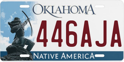 OK license plate 446AJA