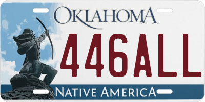 OK license plate 446ALL