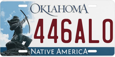 OK license plate 446ALO
