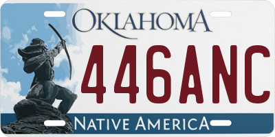 OK license plate 446ANC