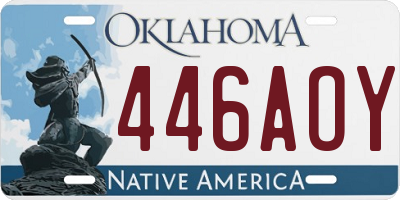 OK license plate 446AOY