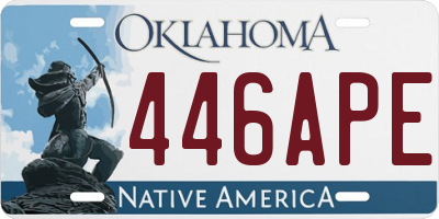 OK license plate 446APE