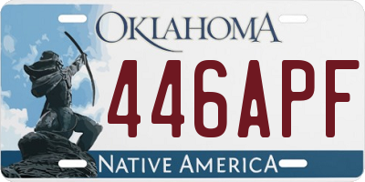 OK license plate 446APF
