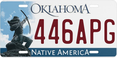OK license plate 446APG