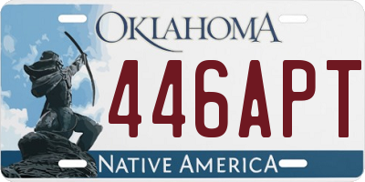 OK license plate 446APT