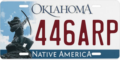 OK license plate 446ARP