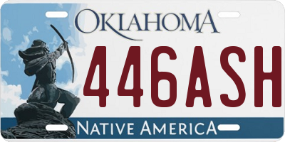 OK license plate 446ASH