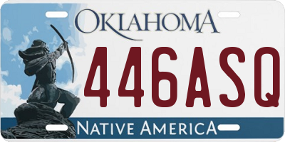 OK license plate 446ASQ