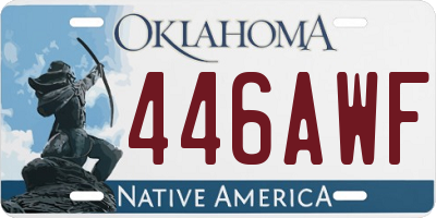 OK license plate 446AWF
