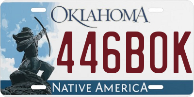 OK license plate 446BOK