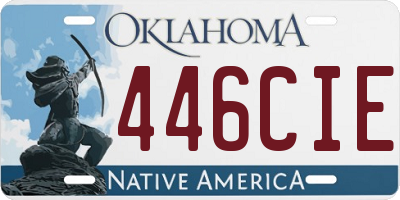 OK license plate 446CIE