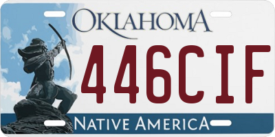 OK license plate 446CIF