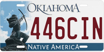 OK license plate 446CIN