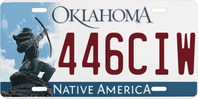 OK license plate 446CIW