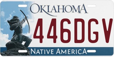 OK license plate 446DGV